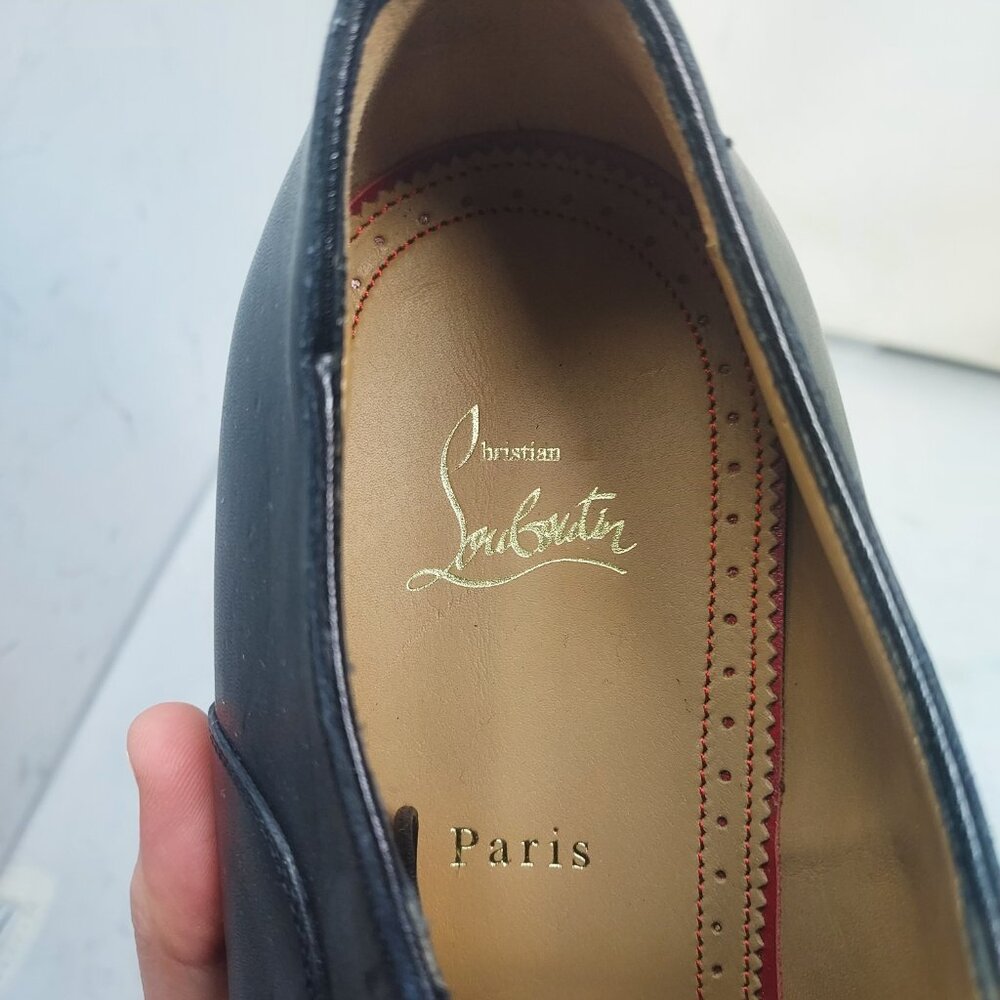 Christian Louboutin Greggo Black Lace-Up Leather Dress Shoe - Picture 3 of 13